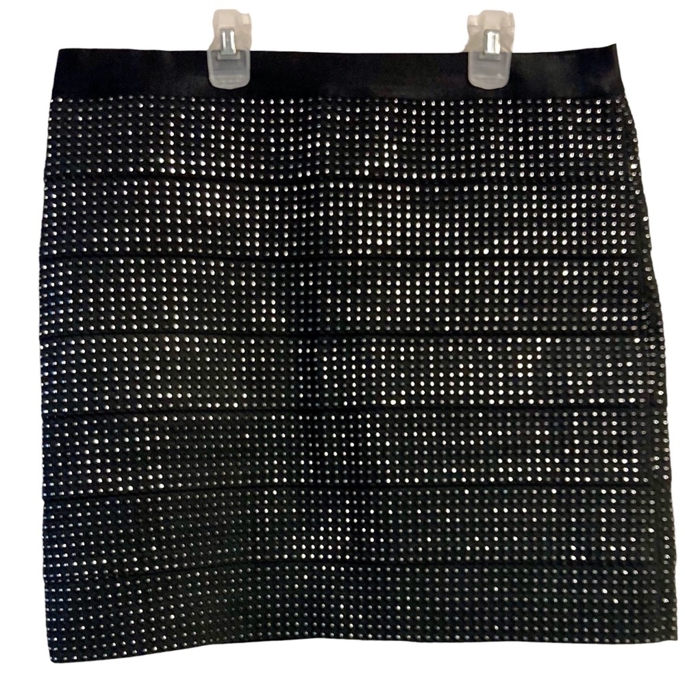 Black Mini Skirt with Silver Threading